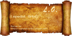 Lepedat Orbó névjegykártya